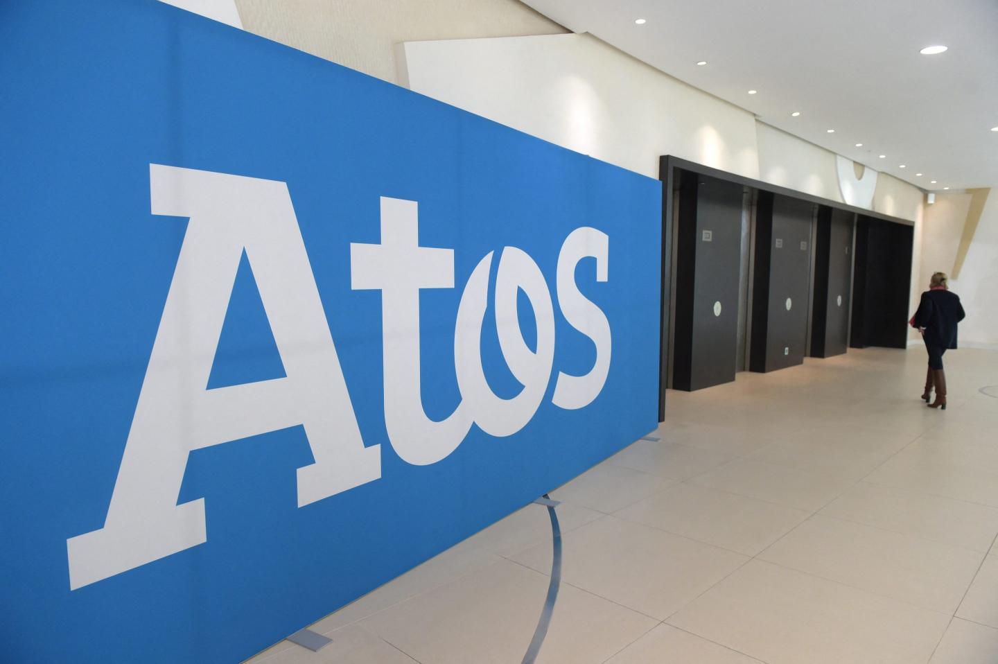 a board showing Atos logo
