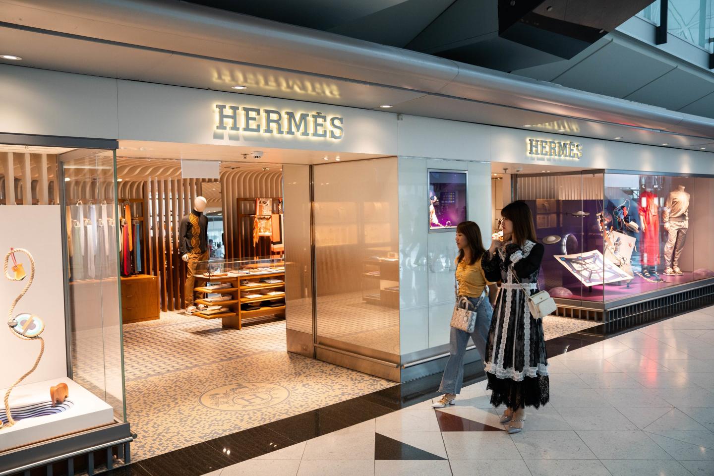 French fashion brand Hermes store seen at Hong Kong airport.