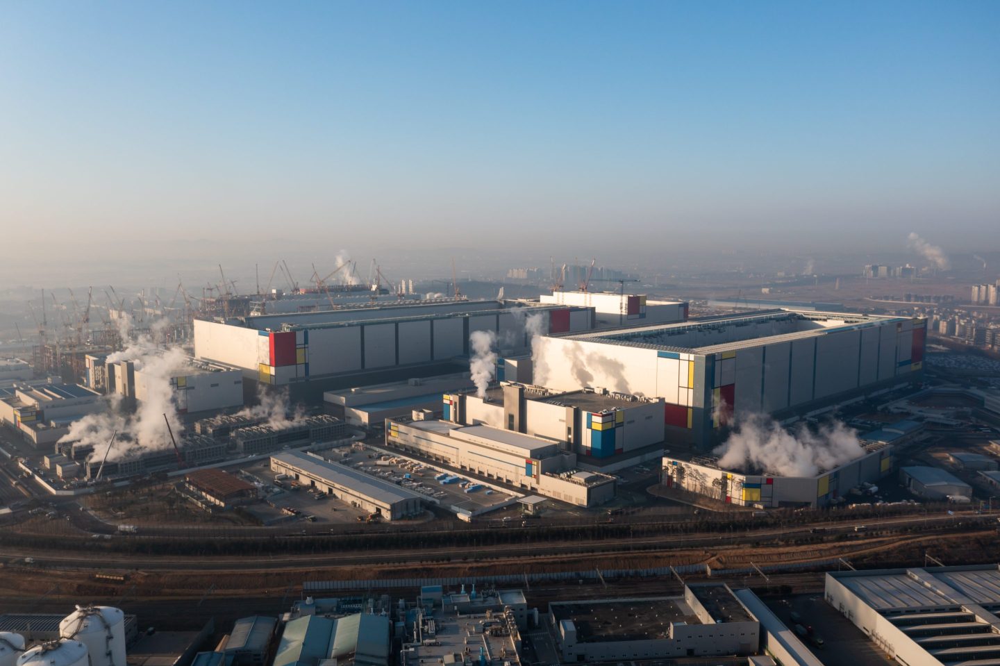 The Samsung Electronics semiconductor manufacturing plant in Pyeongtaek, Gyeonggi Province, South Korea, on Jan. 6, 2022.