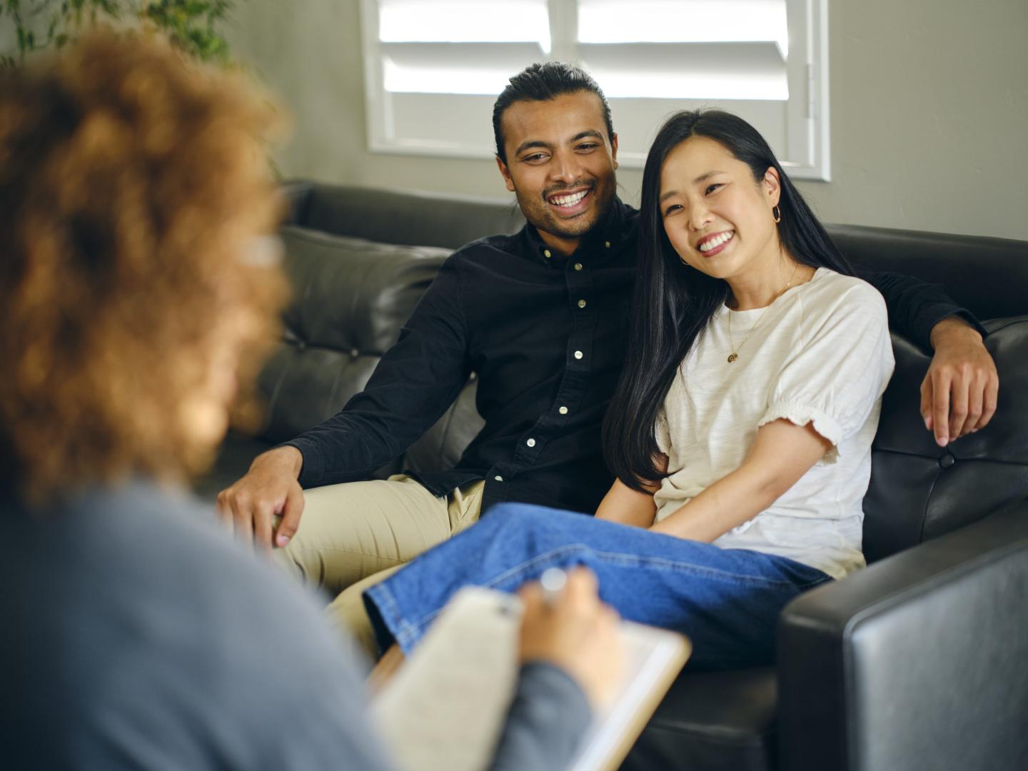 Two people in couples therapy