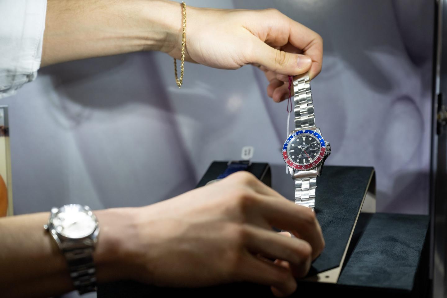 The Rolex GMT Master II with a ceramic blue and red bezel