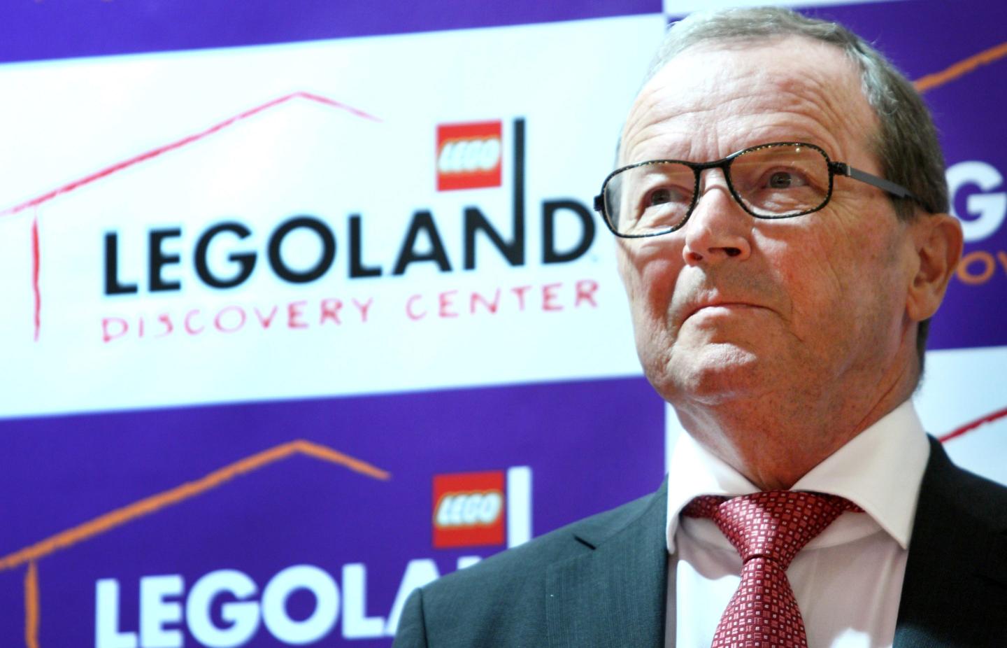 Kjeld Kirk Kristiansen, the owner of Lego A/S, attends a ribbon cutting ceremony ahead of a media preview of the Lego Land Discovery Center Tokyo in Tokyo, Japan, on Thursday, June 14, 2012.