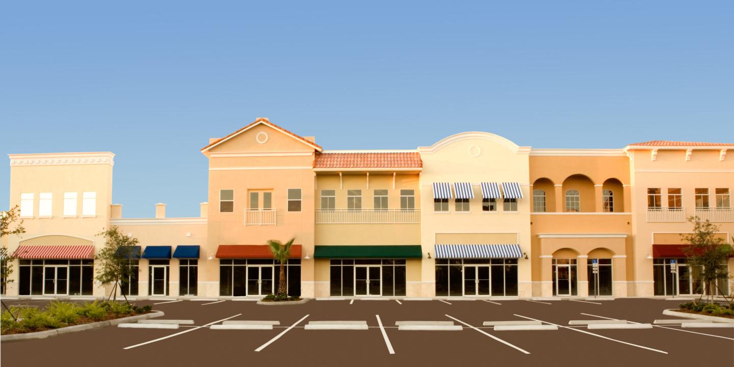 A nice looking strip mall
