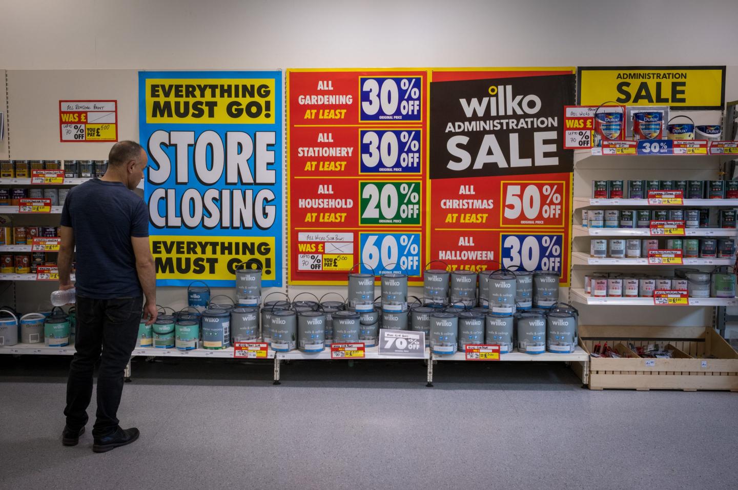person standing at an empty store