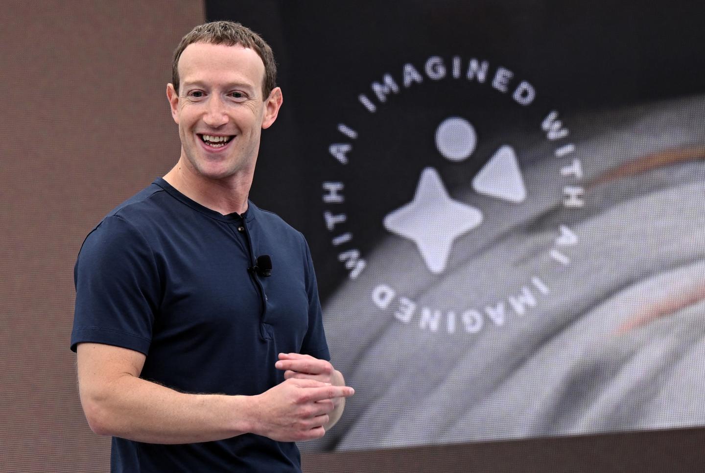 Meta CEO Mark Zuckerberg on a stage.