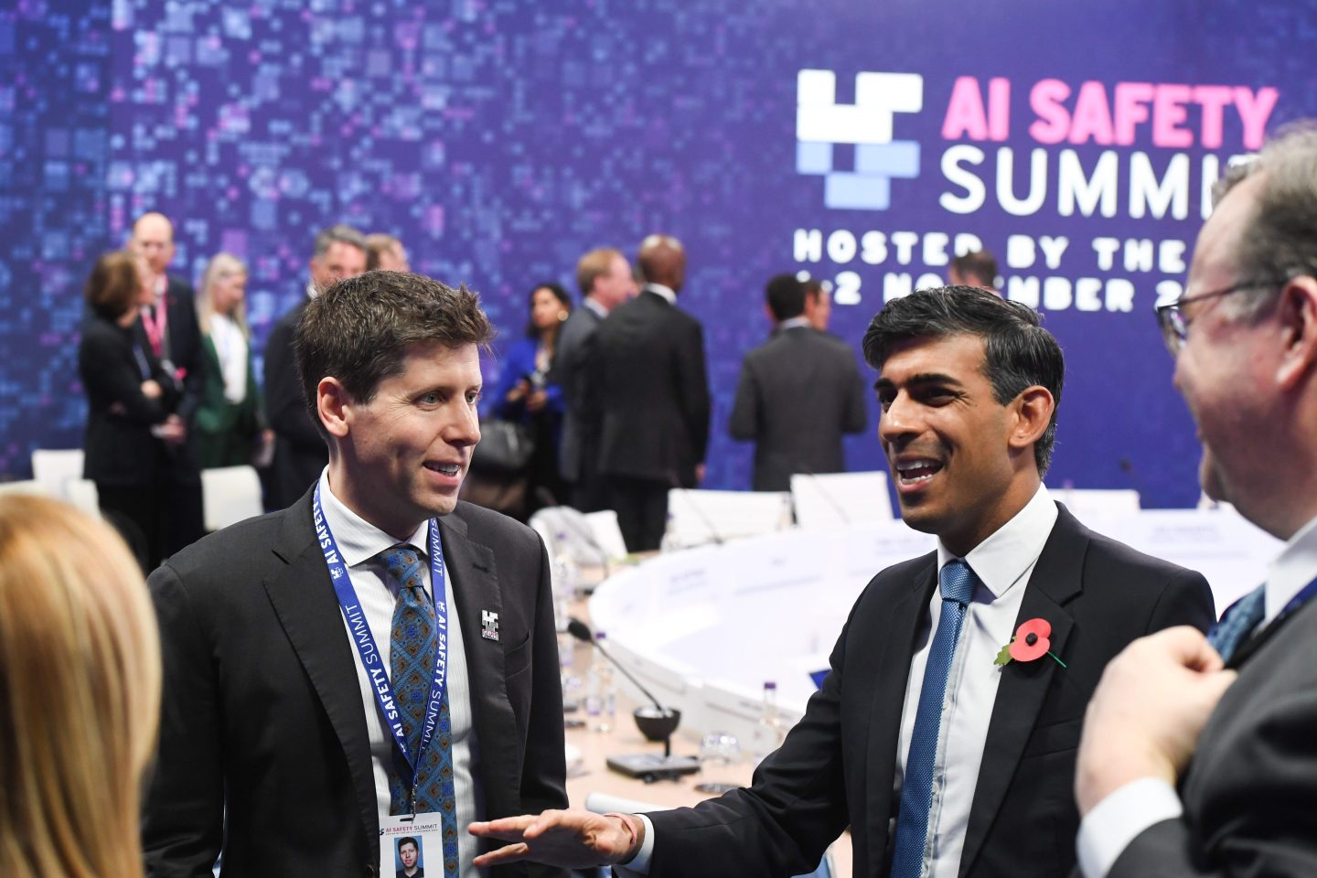 Prime Minister Rishi Sunak and OpenAI CEO Sam Altman meet at the AI Safety Summit hosted by the U.K. in November.