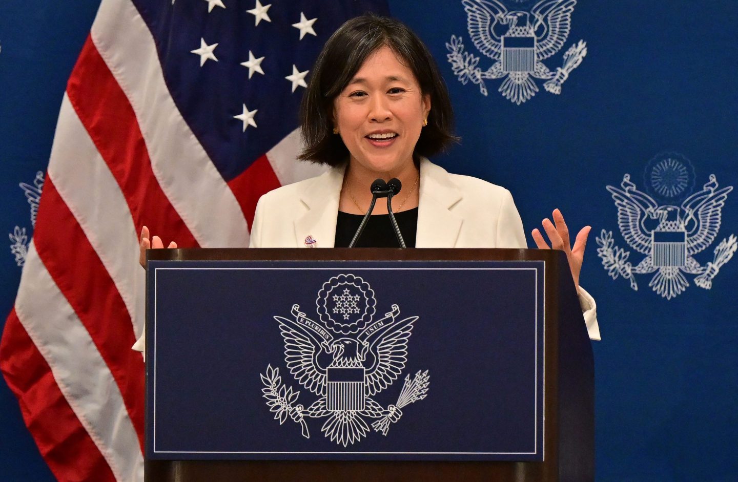 U.S. Trade Representative Katherine Tai speaks during the Asia-Pacific Economic Cooperation (APEC) Leaders' Week in San Francisco on Nov. 16.