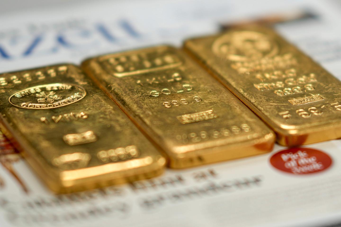 Photo of three gold bullion bars