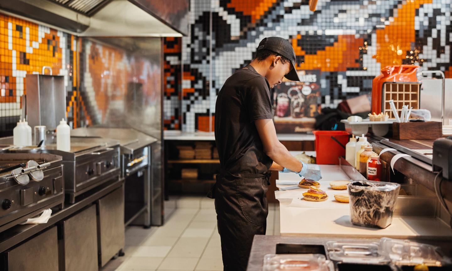 A worker in a fast food restaurant
