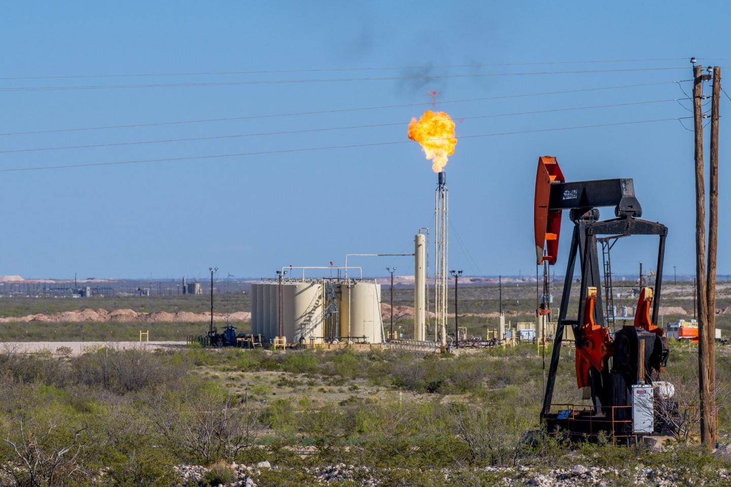 An oil pumpjack in Texas