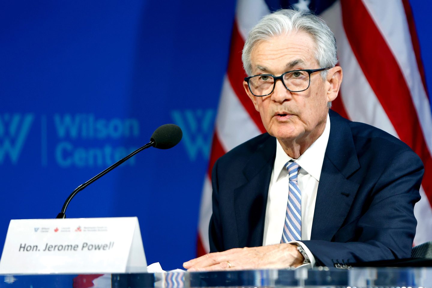 Jerome Powell, chairman of the U.S. Federal Reserve, at the Wilson Center in Washington, D.C., on April 16, 2024.