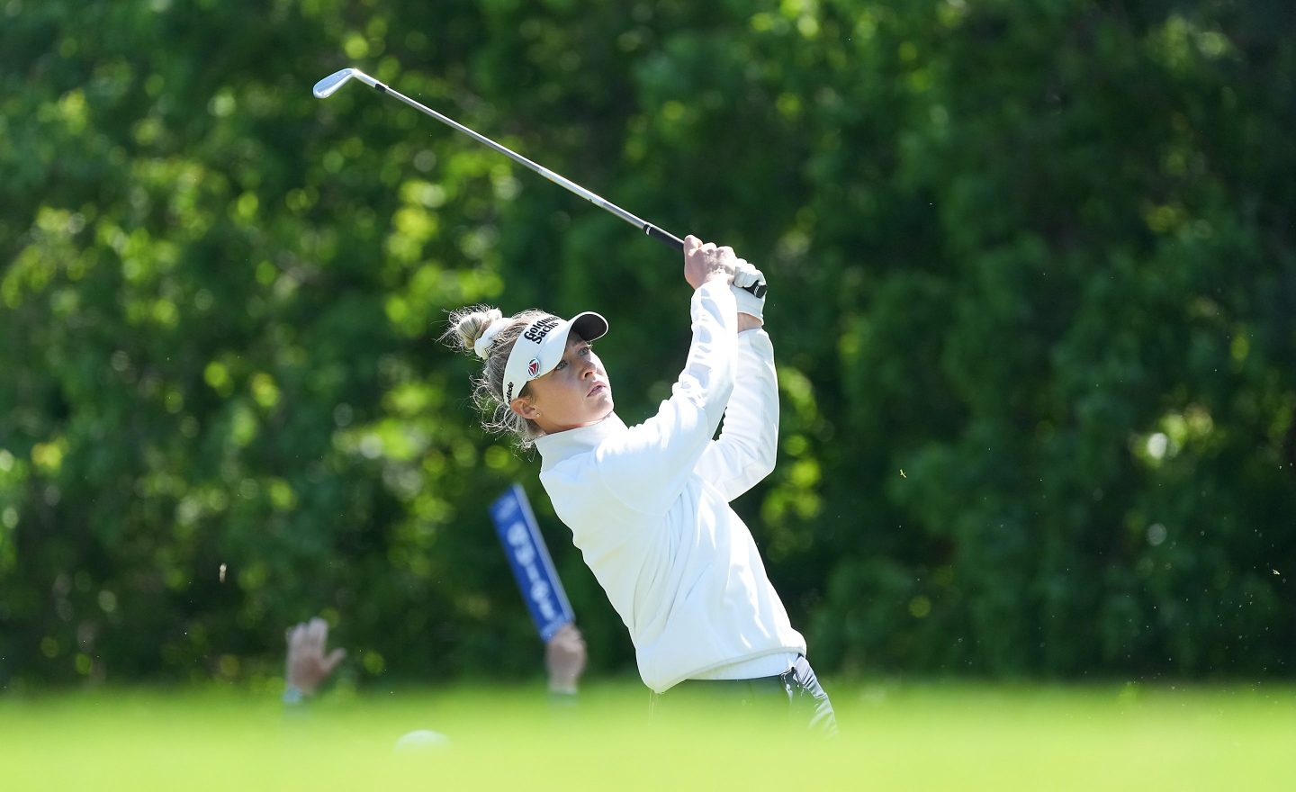 Nelly Korda tees off at the Chevron Championship, part of her recent record-tying winning streak.