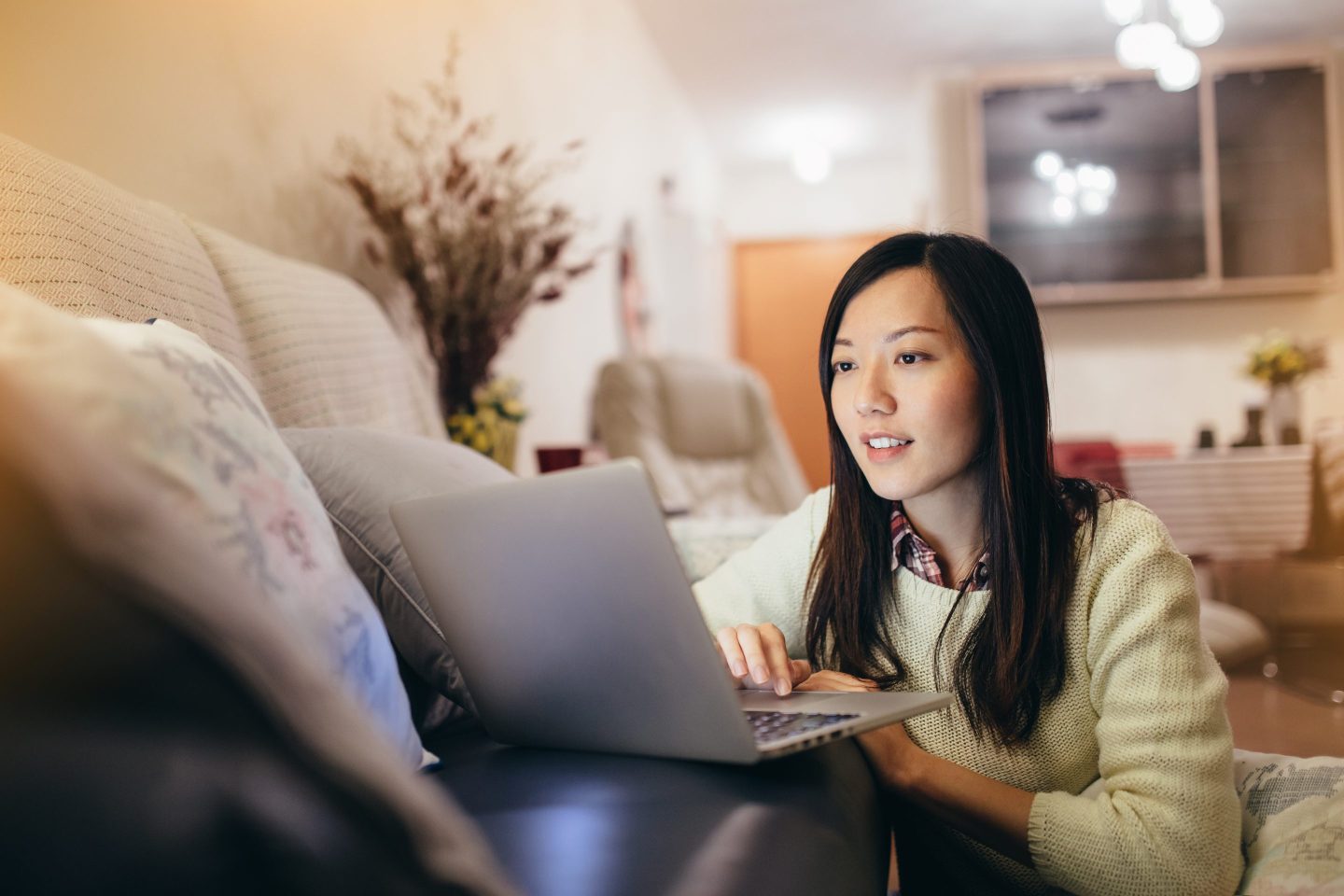 Woman looking at computer