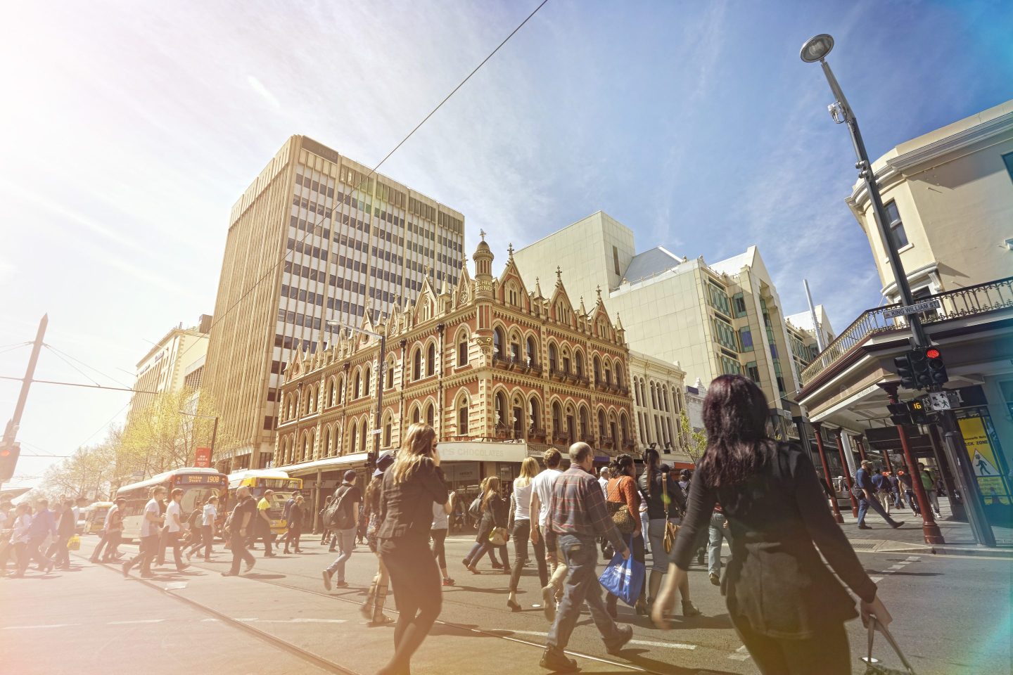 people walking on a busy street in Adelaide