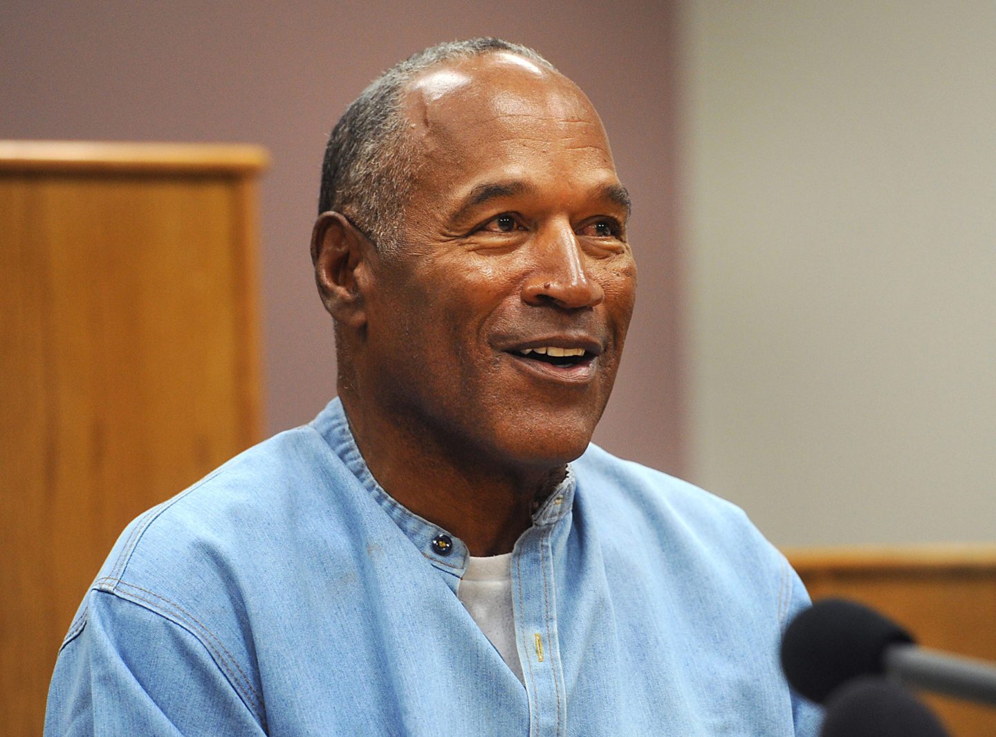 Former professional football player O.J. Simpson speaks during a parole hearing