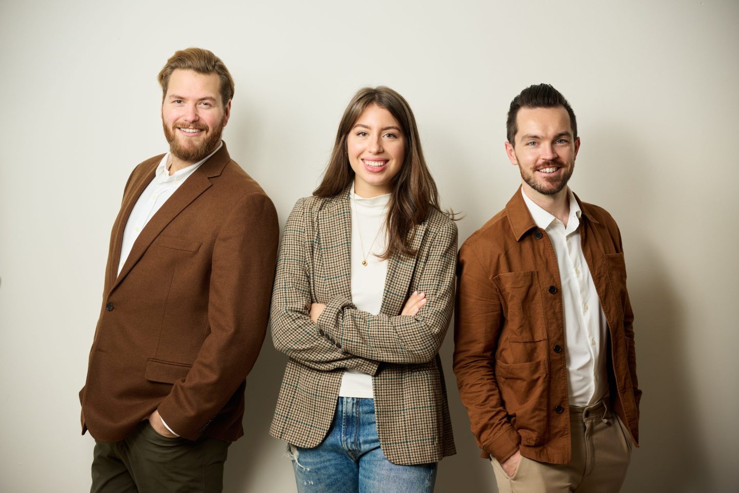(Left to right) Tzvi Wiesel is CEO and cofounder, Carrie Kellar is CTO and cofounder, and Finian Sedgwick is COO.