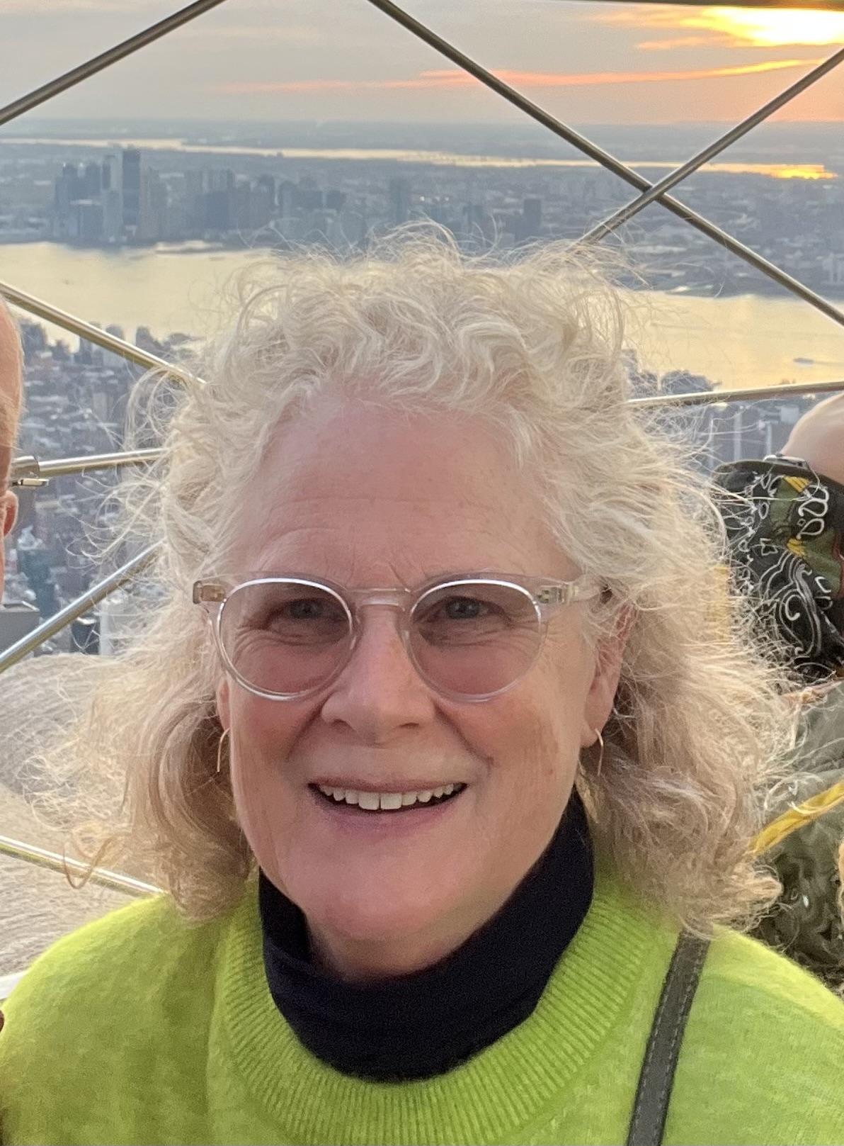A photo of Joy, 66, at the top of the Empire State Building.