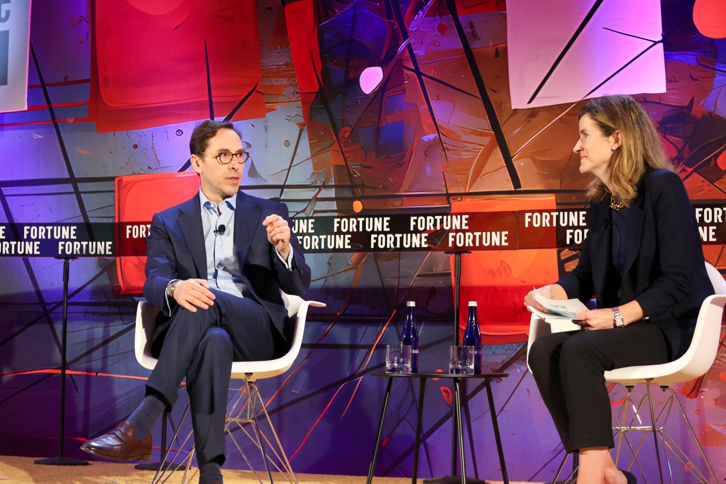 Robert Goldstein, senior managing director and COO at BlackRock and Lee Clifford, executive editor, enterprise, Fortune at the Fortune Future of Finance event on May 16 in New York City.