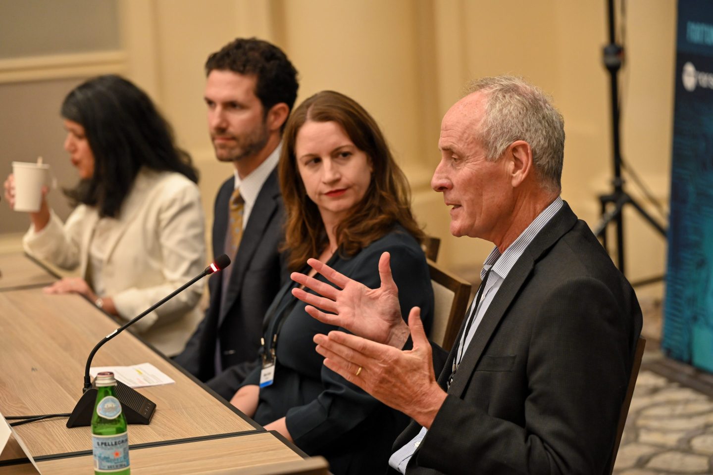 Dr. Patrick Carroll (right), Hims & Hers chief medical officer, speaks during Coins2Day’s Brainstorm Health conference in Dana Point, Calif., Monday, May 20, 2024.