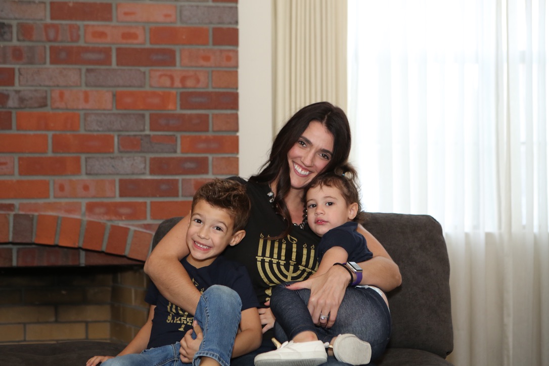 Becca Chambers and her two children.