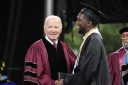 Joe Biden stands with Morehouse student