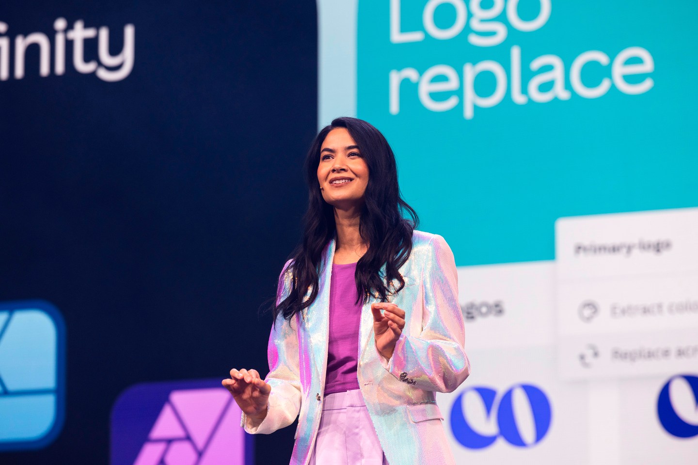 Cofounder and CEO of Canva Melanie Perkins during the Canva Create event on May 23, 2024.