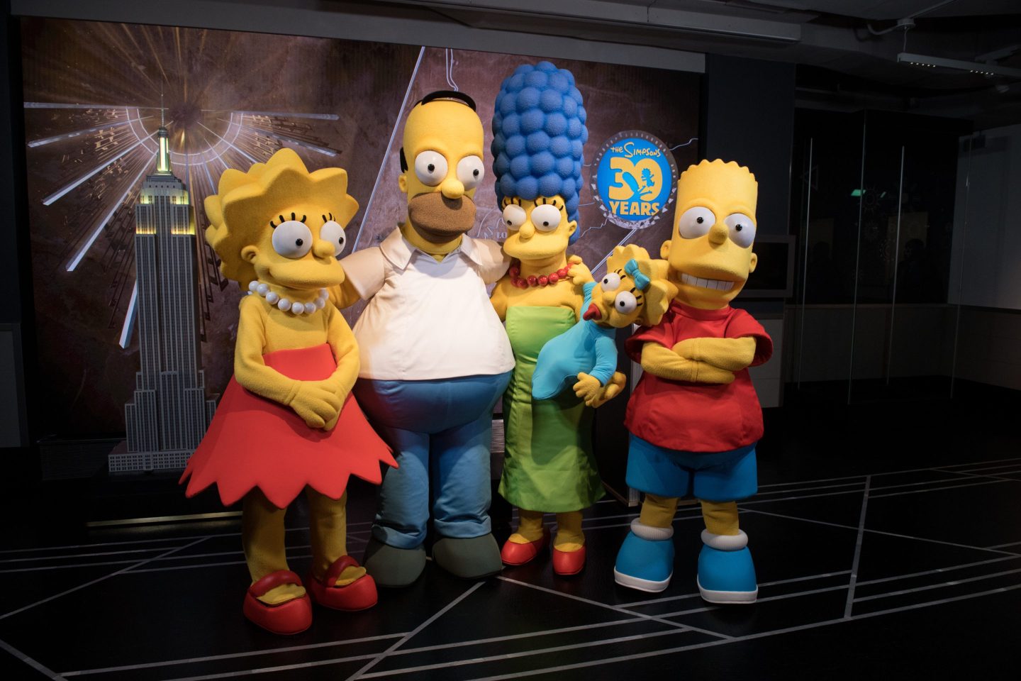 people dressed as characters from the Simpsons