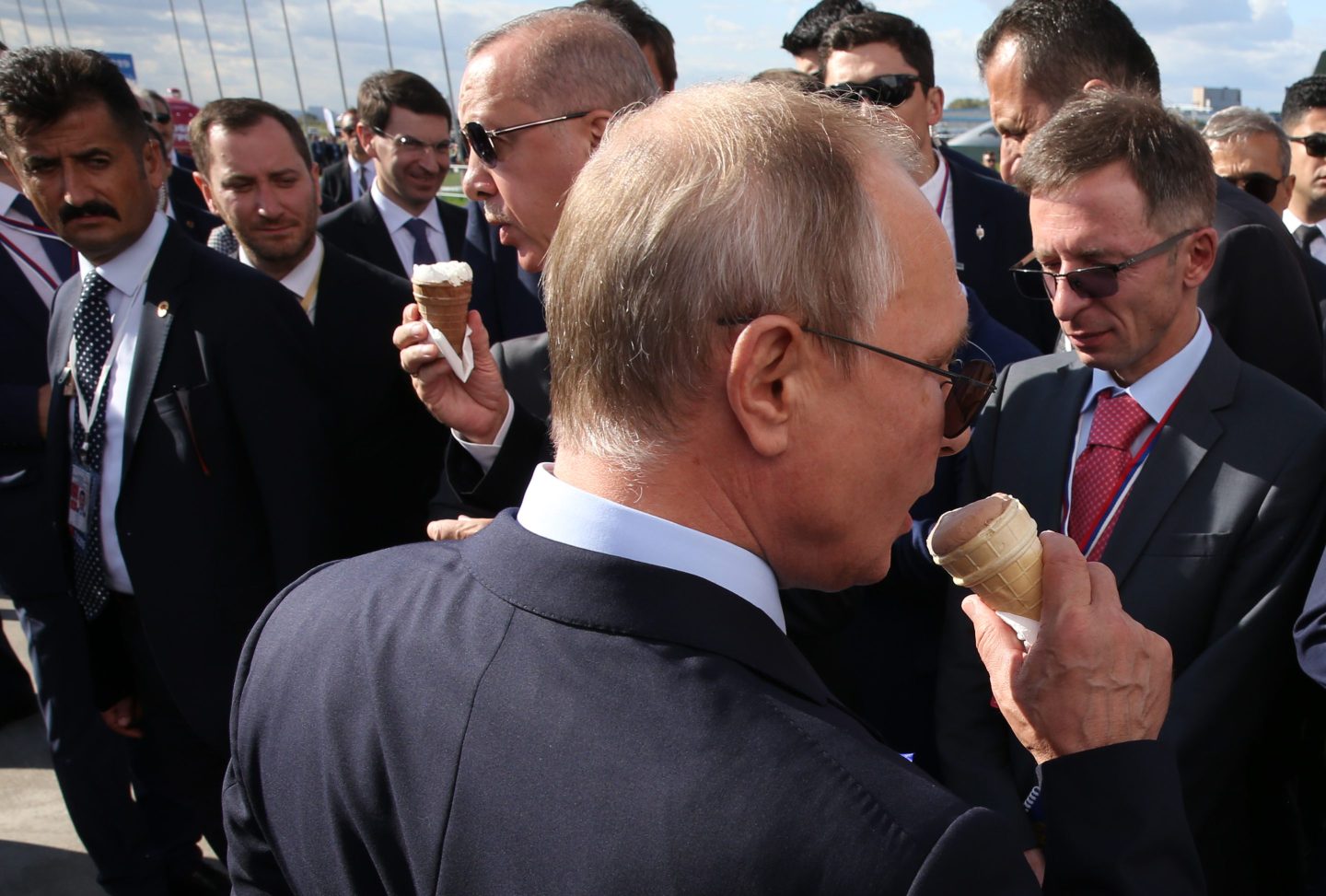 Vladimir Putin, eating ice cream
