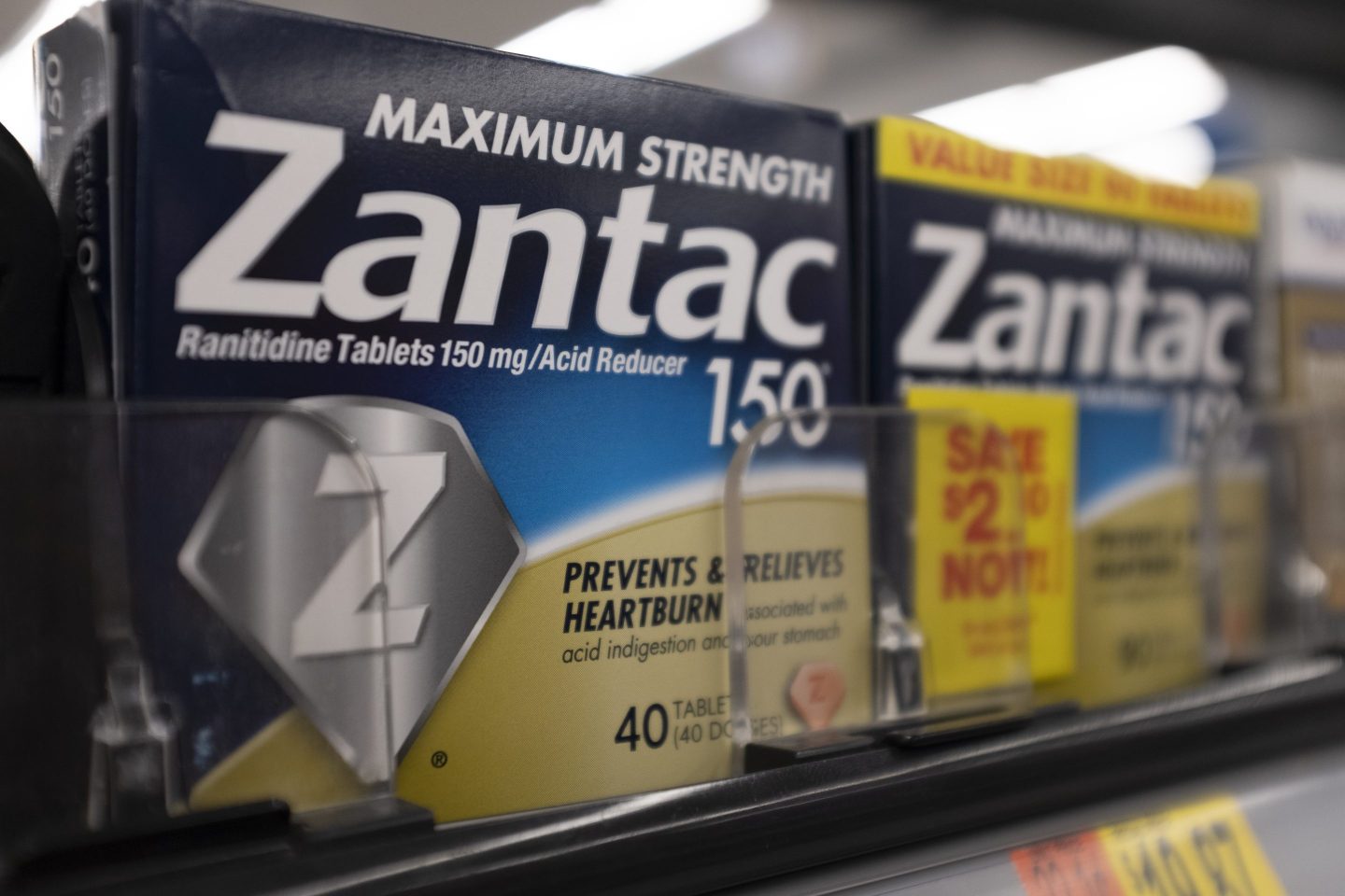 Zantac heartburn medicine are seen at a store in Mountain View, California