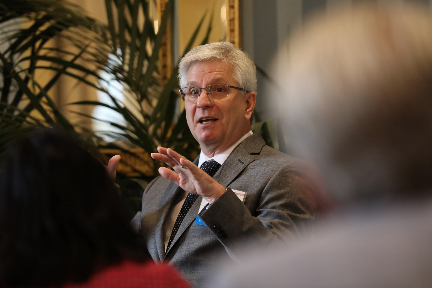 Christopher Waller, governor of the U.S. Federal Reserve, speaks during the Center for Financial Stability Event in New York, U.S., on Friday, Nov. 19, 2021. Waller broke with a report from regulators earlier this month and said he disagrees with the idea that stablecoins should only be issued by banks because it would limit payment-system innovation and competition. Photographer: Bess Adler/Bloomberg via Getty Images