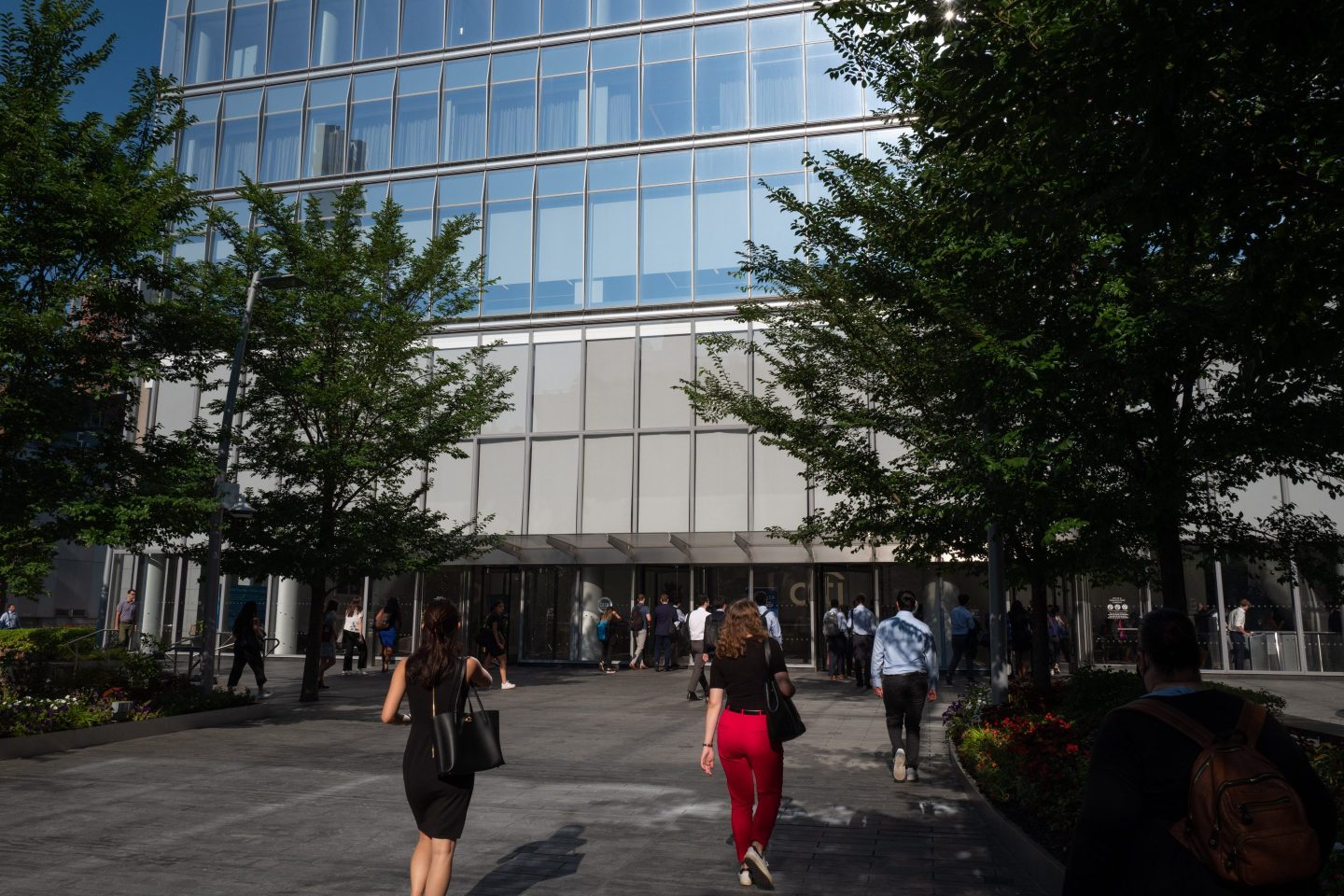 Workers enter Citigroup headquarters in New York.