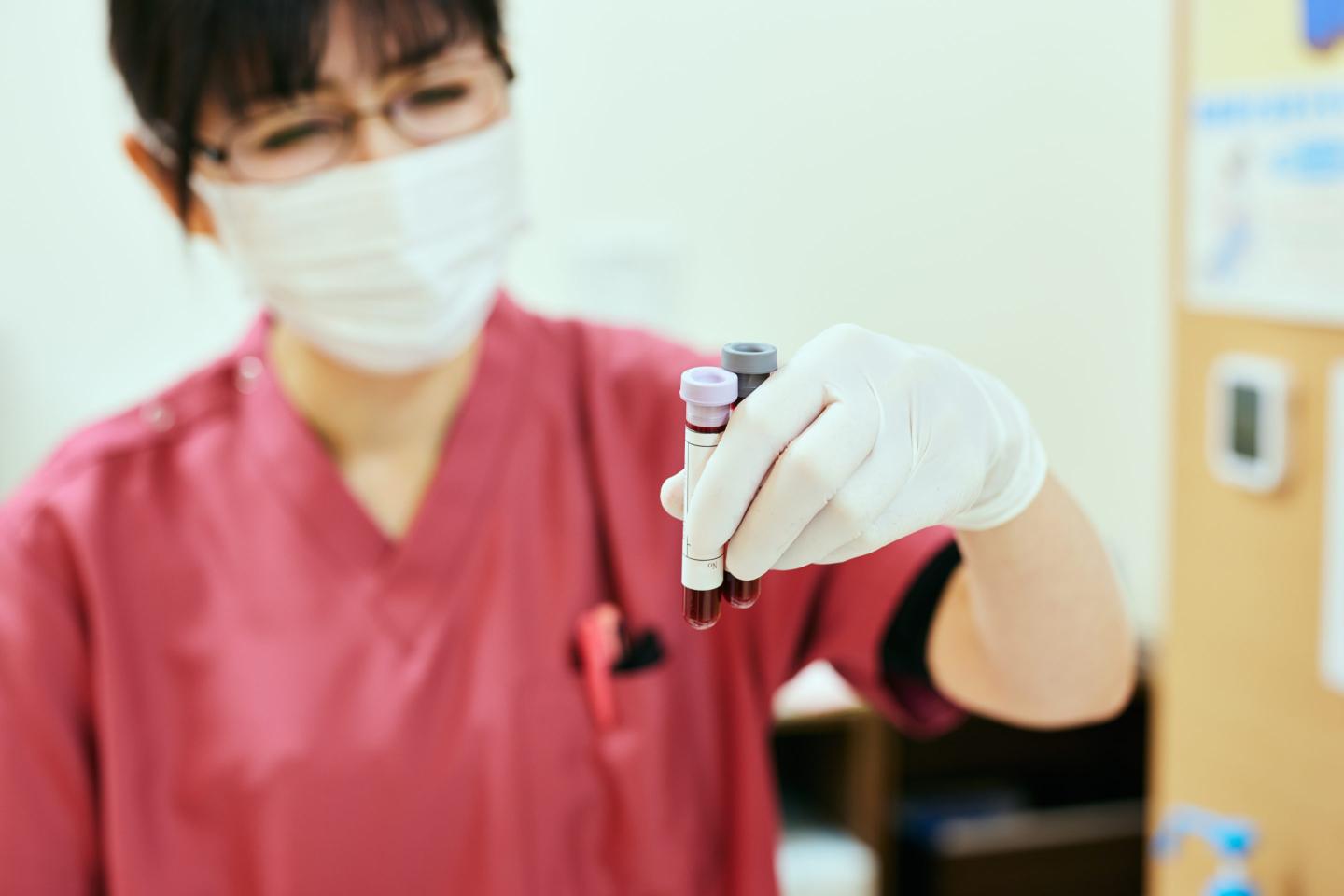 Close up of female nurse hands