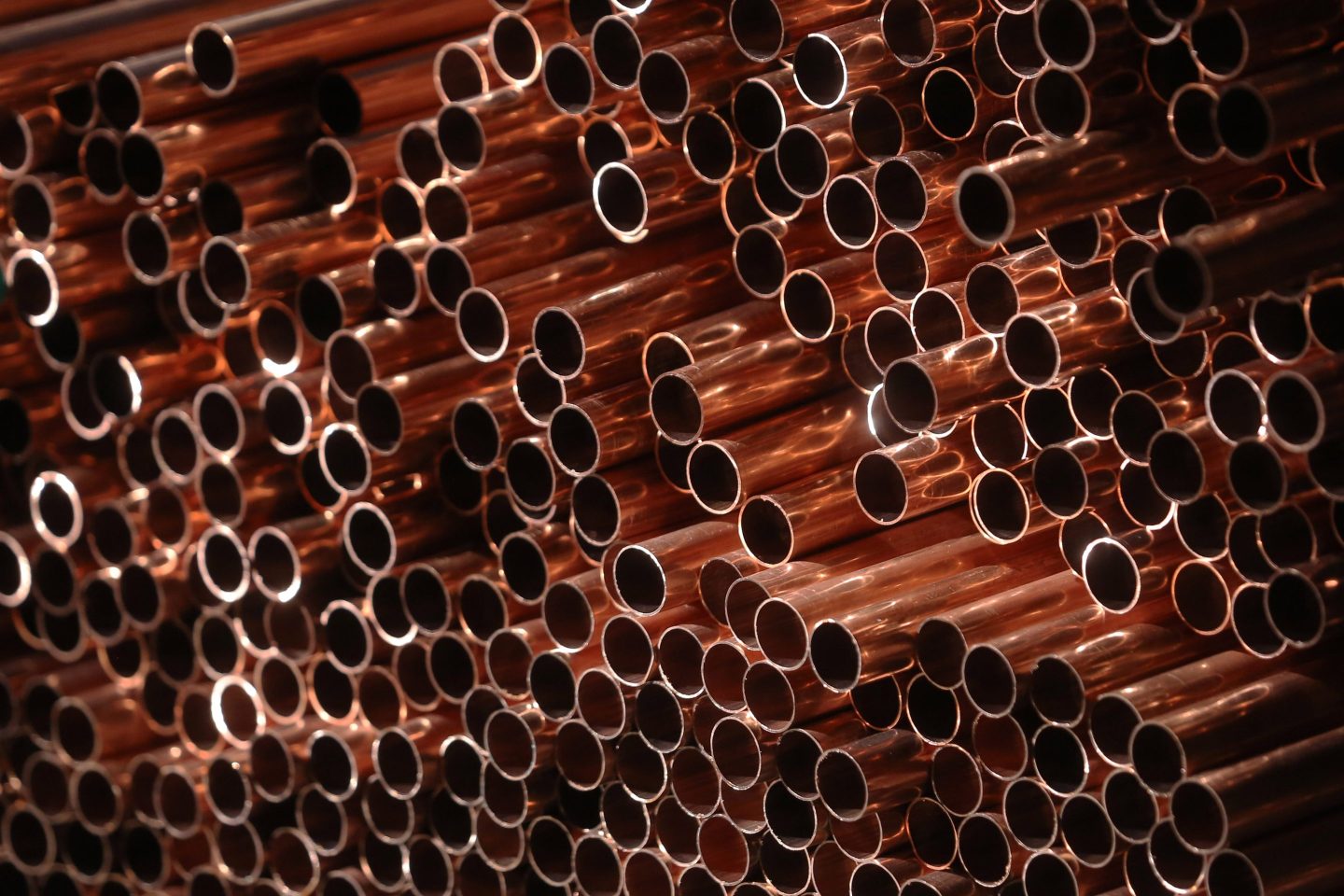 stack of Copper Pipes