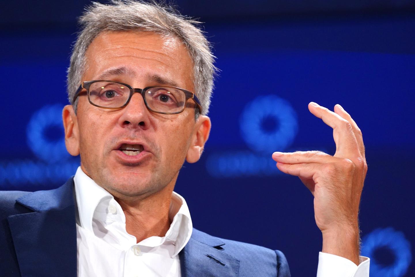 Dr. Ian Bremmer, President of Eurasia Group & GZERO Media, speaks on stage at a conference.