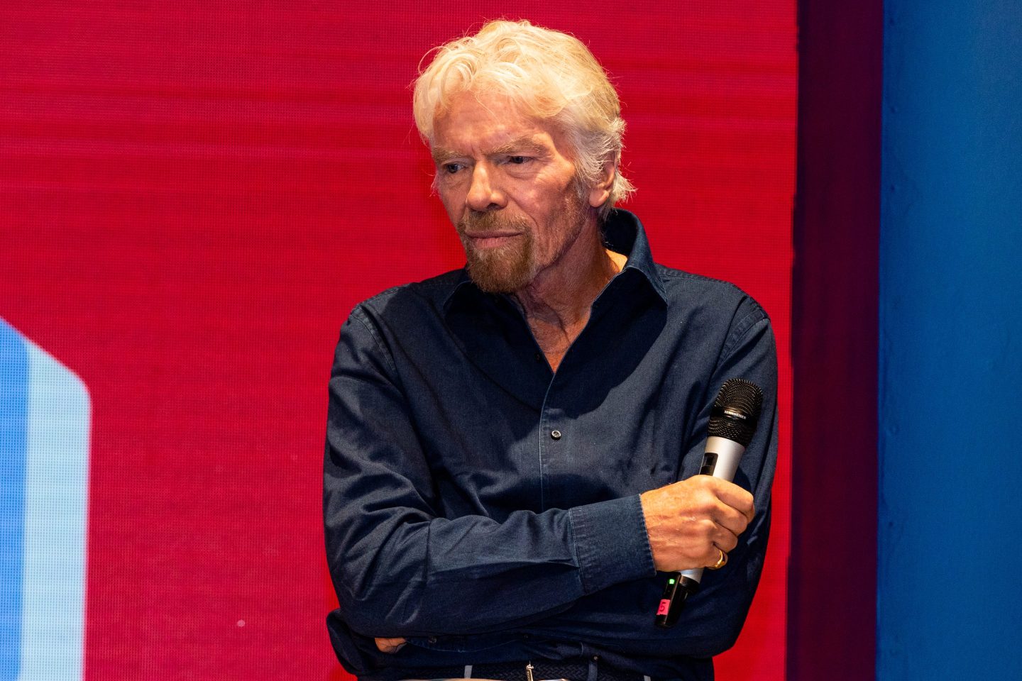 Sir Richard Branson attends the presentation of Virgin Fiber.