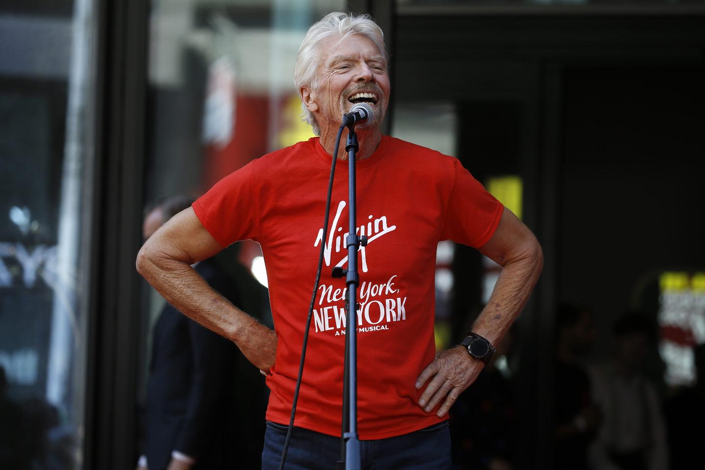 Sir Richard Branson on stage