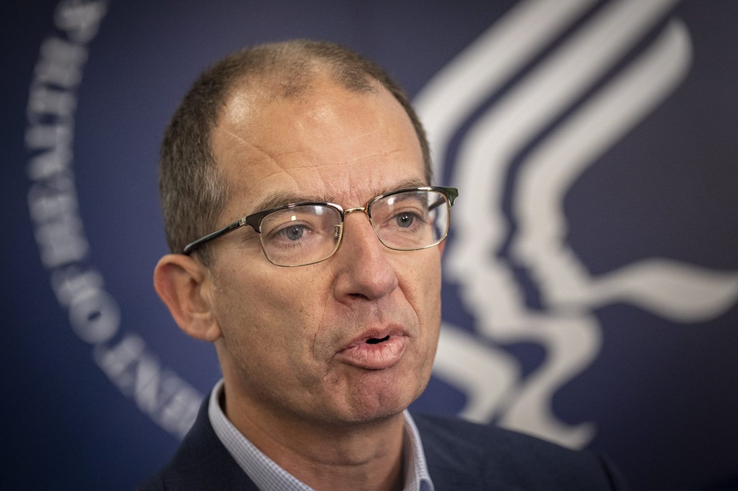 Moderna CEO Stéphane Bancel at an event to encourage people to get updated COVID-19 booster shots on September 20, 2023 in Washington, DC.