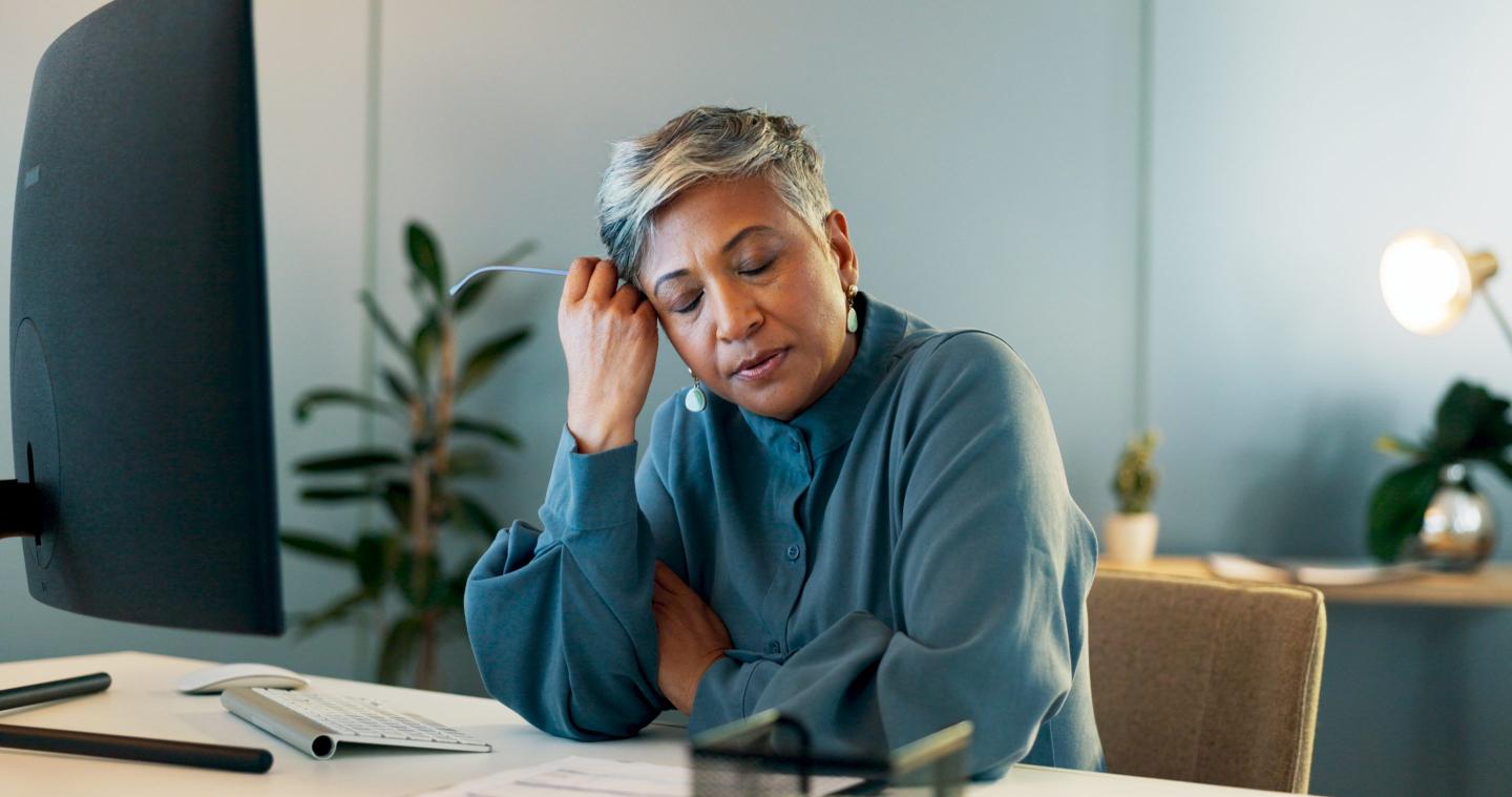Worker is stressed.