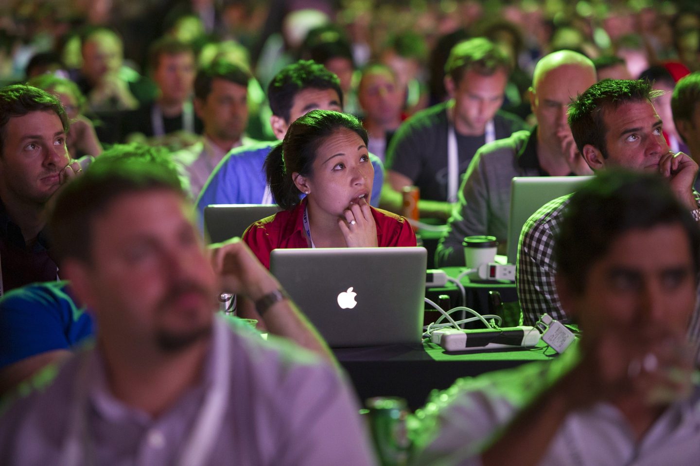 View of attendees at TechCrunch Disrupt SF 2013 conference.