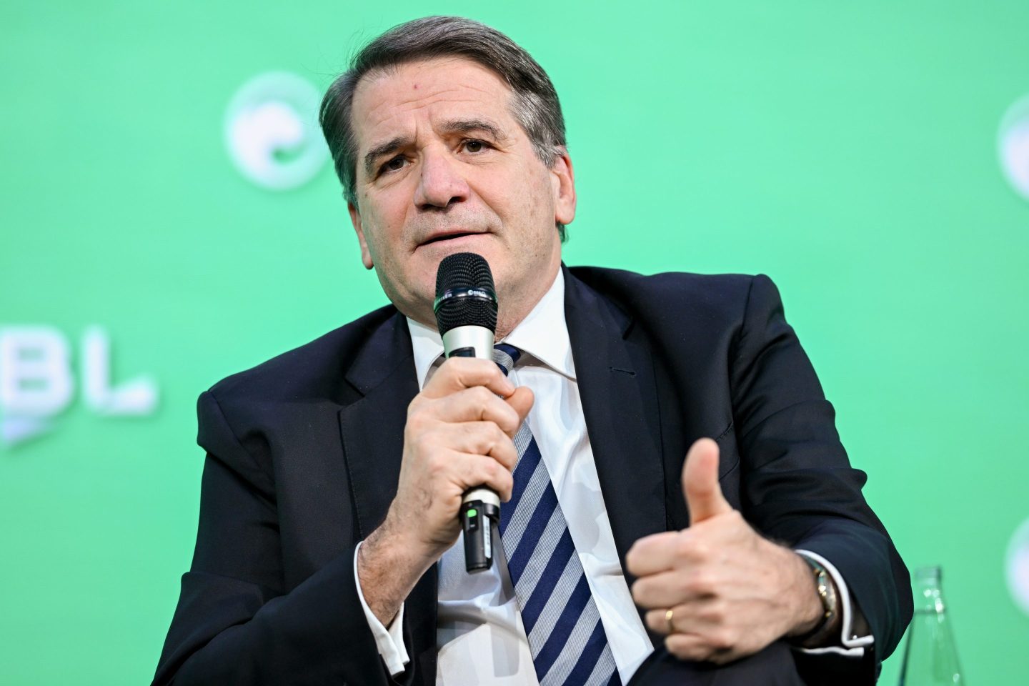 Jean-Marc Ollagnier, CEO of Accenture in EMEA, speaks during the International Economic Forum of the Americas conference in Paris on Nov. 29, 2023.