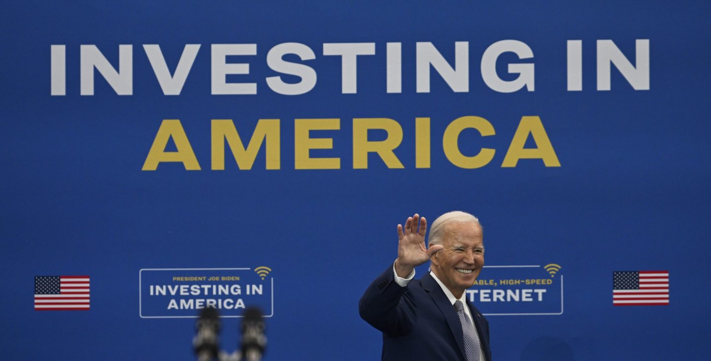 Joe Biden waves to crowd
