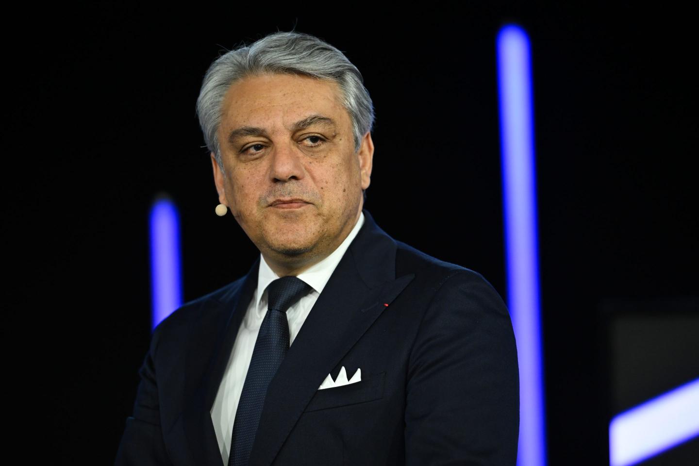 Luca de Meo, chief executive officer of Renault SA, during a news conference on the Flexis electric vans joint venture in Boulogne Billancourt, France