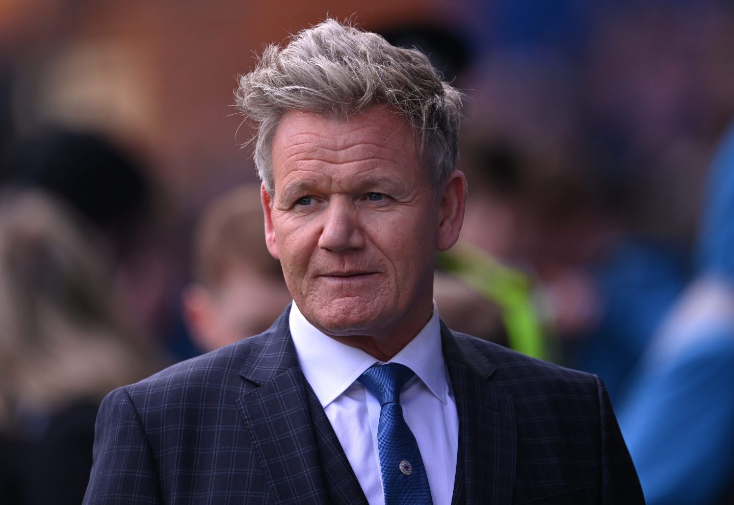 Celebrity Television Chef and former Rangers player, Gordon Ramsay pictured during the Cinch Scottish Premiership match between Rangers FC and Celtic FC at Ibrox Stadium