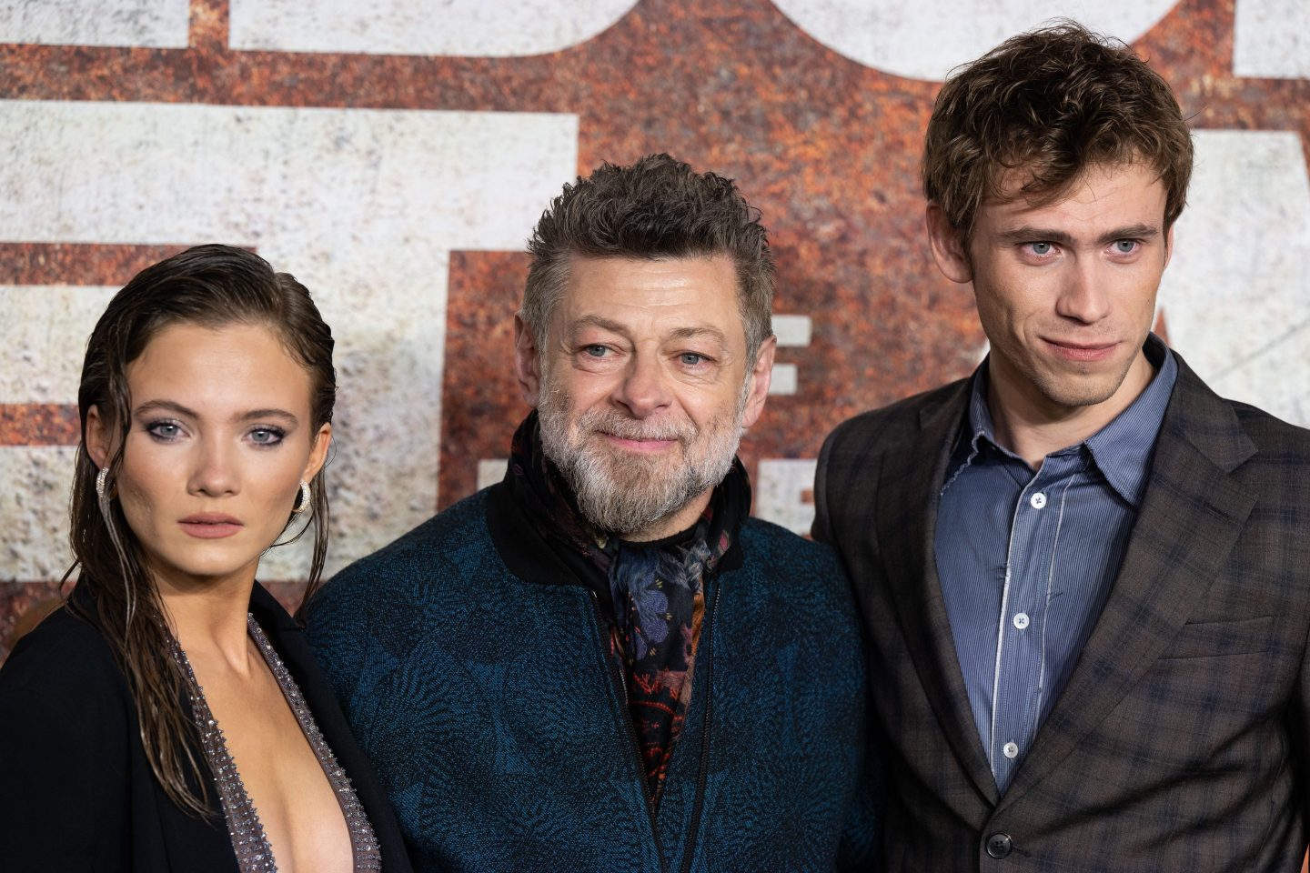 Freya Allan, Andy Serkis and Owen Teague