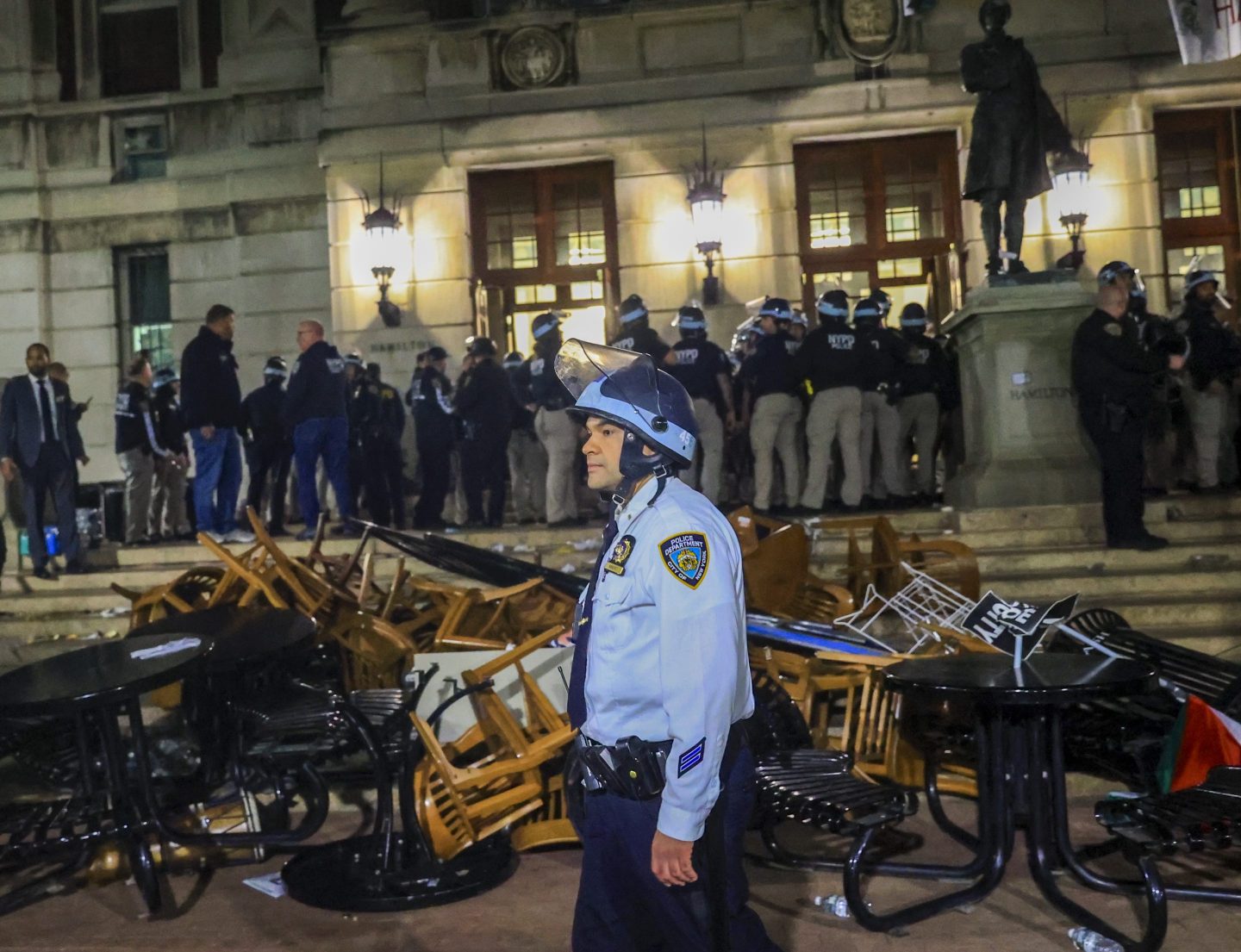 New York Police Department officers were at Columbia University in force this week amid chaotic protests.