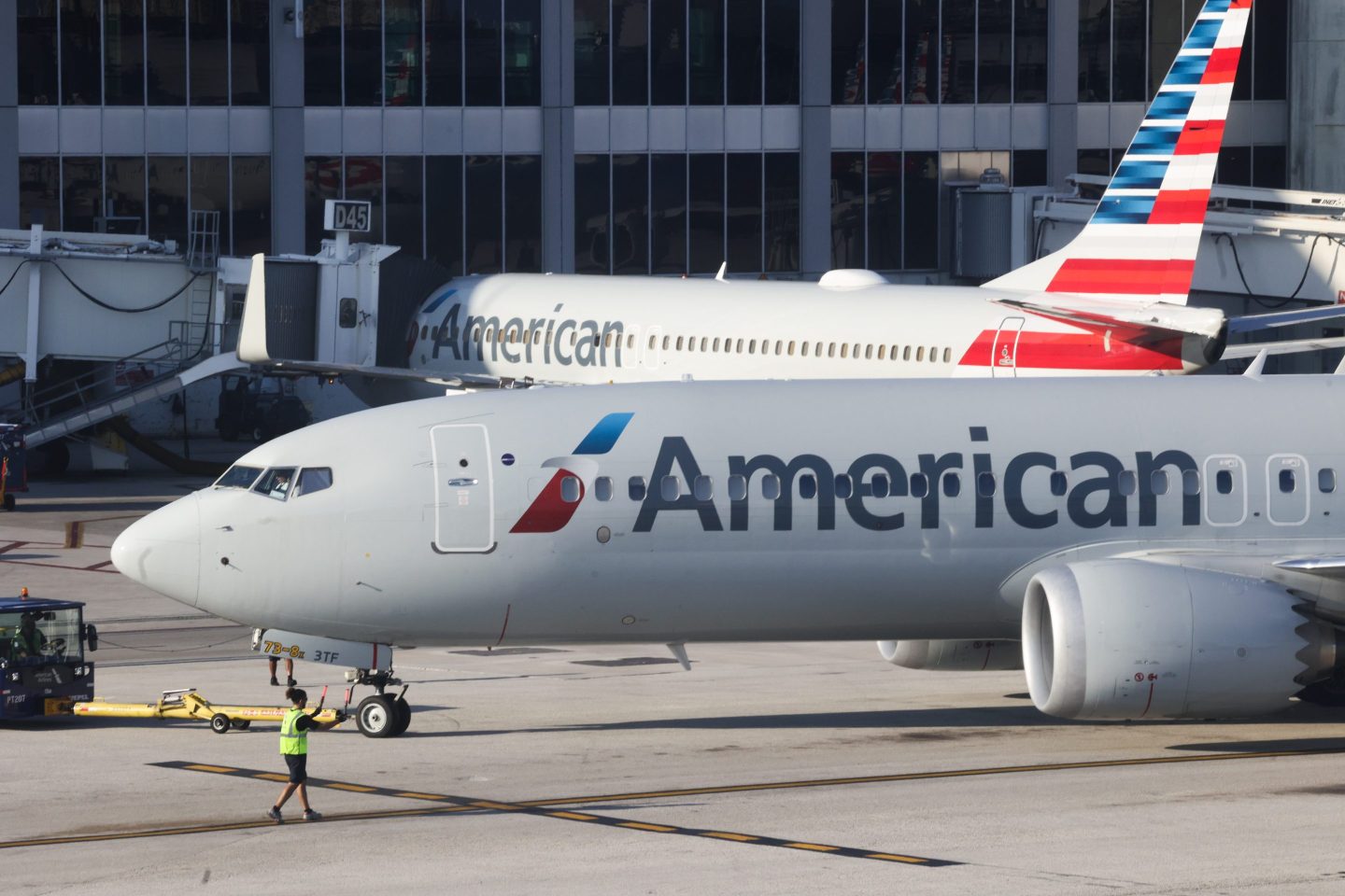 American Airlines planes are seen at Miami International Airport