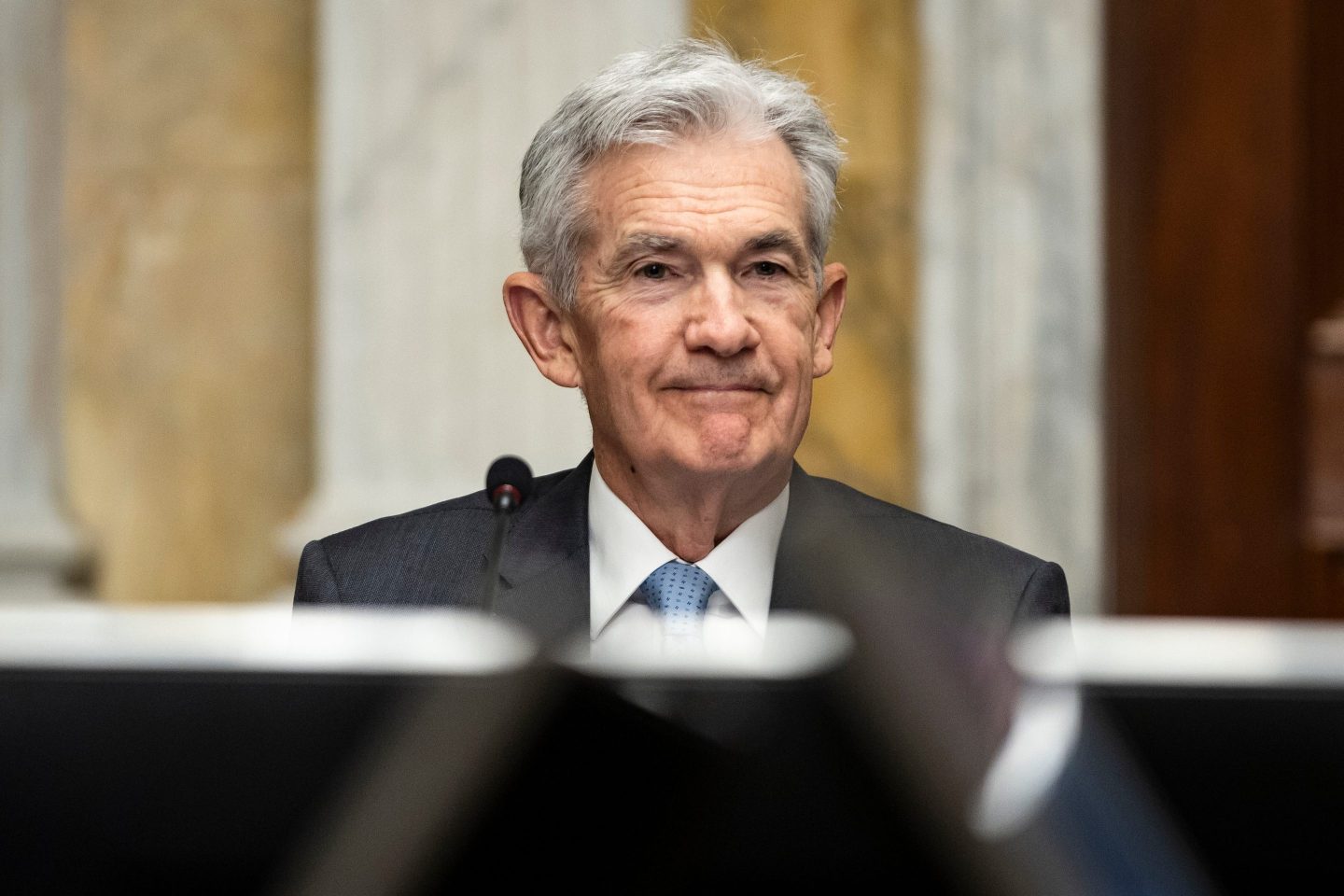 Fed chair Jerome Powell at the Treasury Department in Washington, D.C., on May 10, 2024.