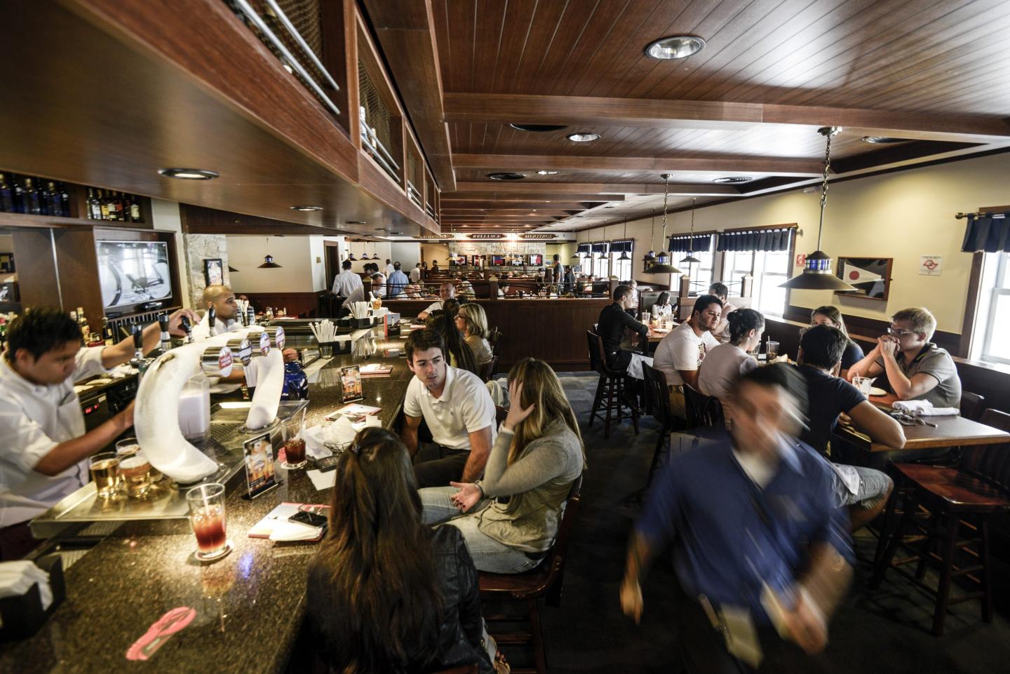 Patrons dine inside a Red Lobster restaurant in Sao Paulo, Brazil