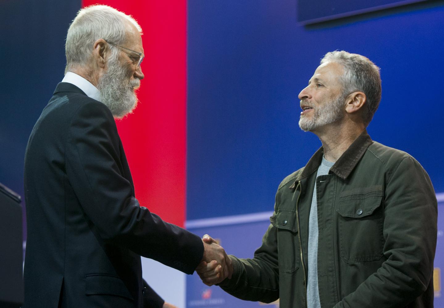 Jon Stewart says David Letterman gave him the best career advice after his first talk show was canceled: ‘Don’t confuse cancellation with failure’