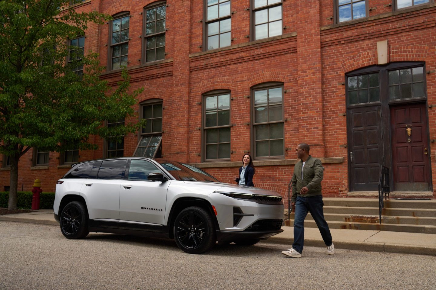 Jeep EV parked on a street
